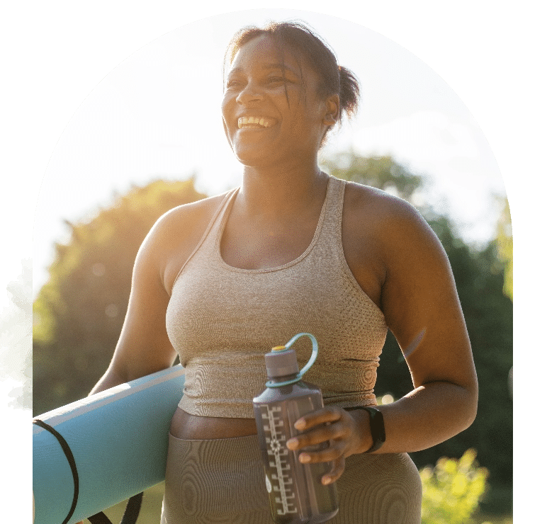 Woman with Yoga Excercise Gear