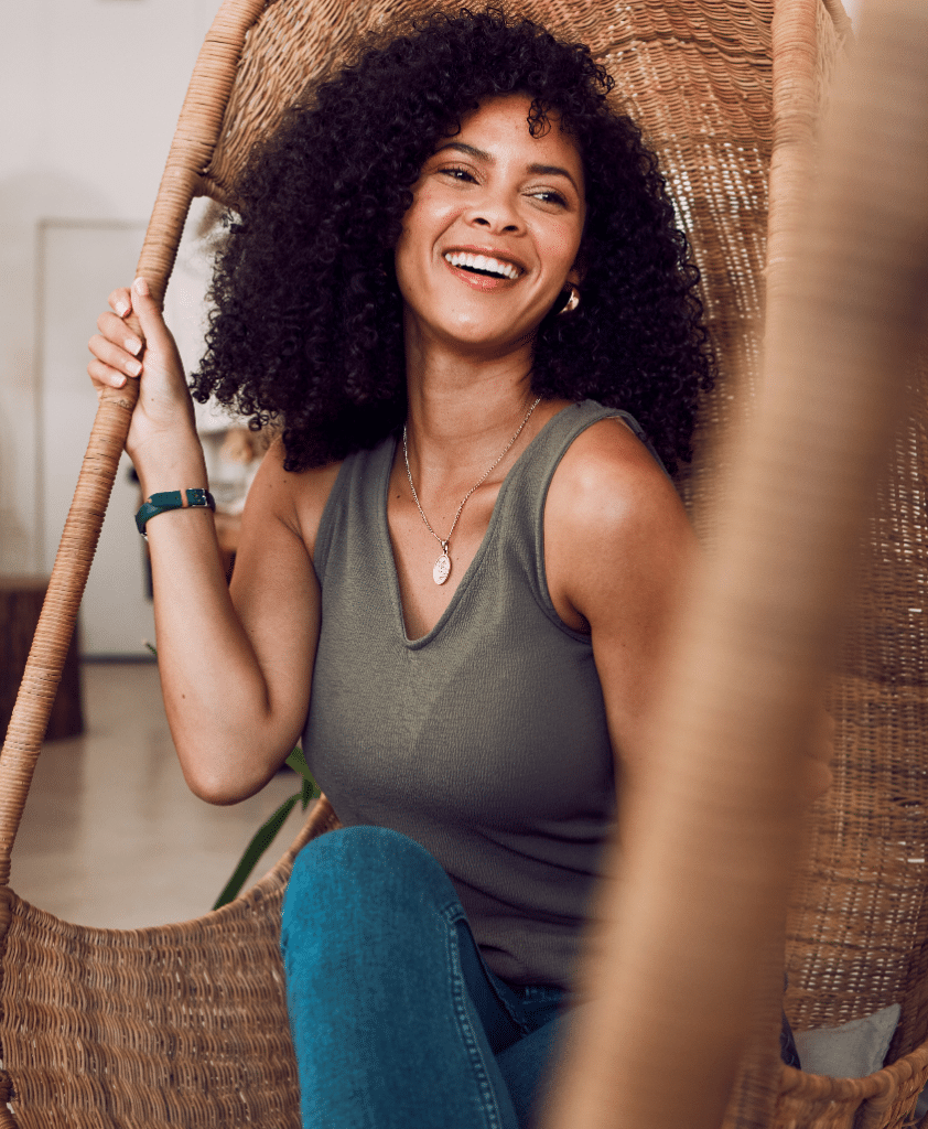 Woman relaxing in a chair