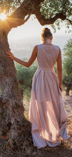 Woman relaxing by a Tree